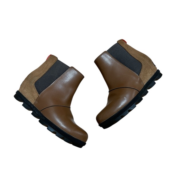 Sorel Shoes - Sorel Joan of Arctic Brown Leather Wedge II Chelsea Boots Ankle Booties Size 5